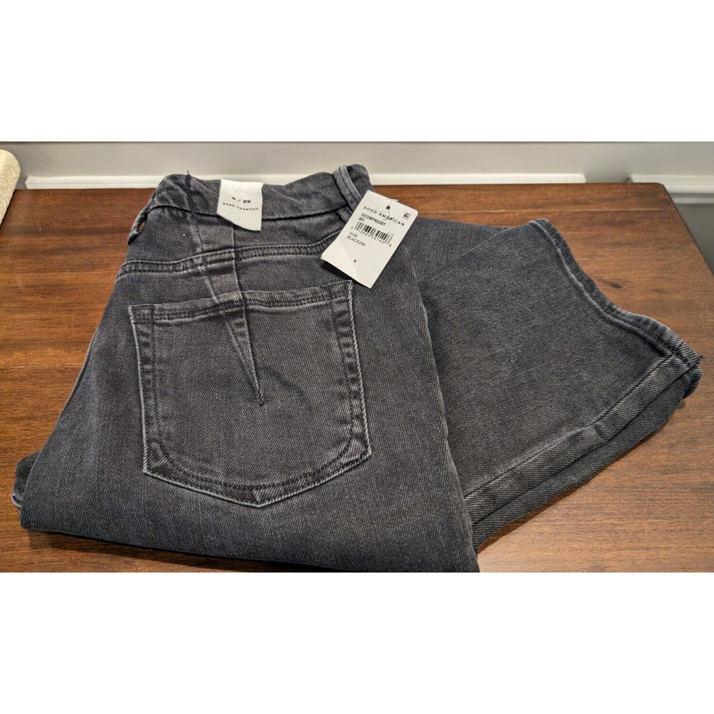 Good American Classic Black Straight‎ Leg size 8/29 Jeans Style Black299 NWT
